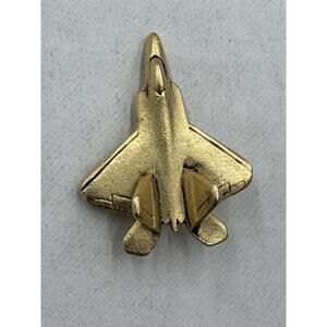 Airplane Fighter Jet Aviation Gold Colored Lapel Pin Pinback
